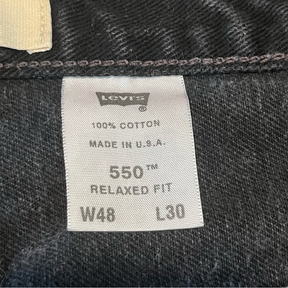 Vintage Levis 550 Jeans Mens Size 48X30 Actual 46x29 Black Relaxed Fit Denim - Picture 3 of 11